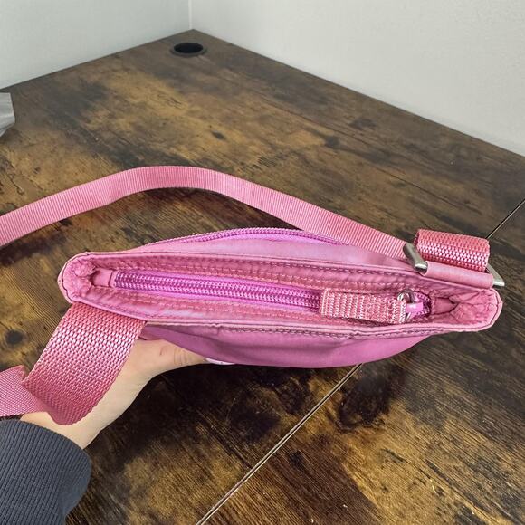 Prada Crossbody Bag Womens Small Pink Nylon Leather Adjustable Strap Italy - Picture 8 of 16